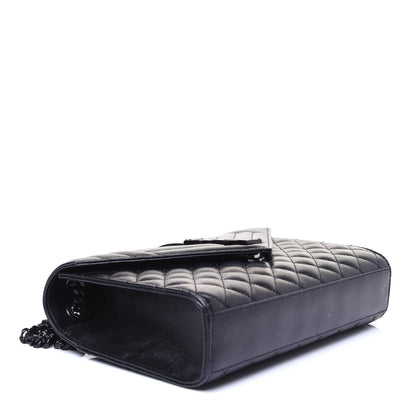 Saint Laurent Grain De Poudre Textured Mixed Matelasse Triquilt Medium Monogram Satchel Black 4 of 13