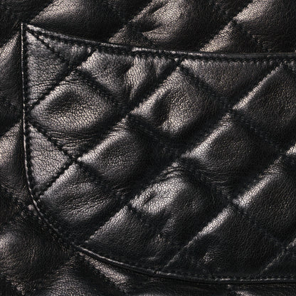 Chanel Lambskin Quilted Medium Double Flap Bag Black 12 of 19