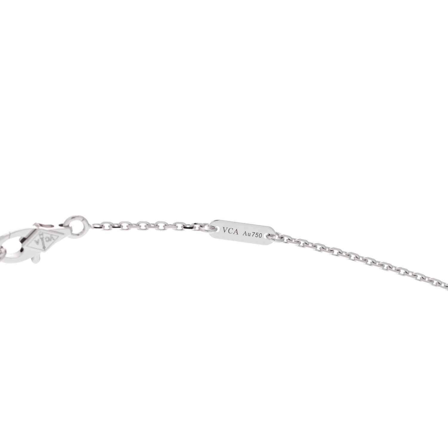 Van Cleef & Arpels 18K White Gold Diamond Sweet Alhambra Pendant Necklace 4 of 7