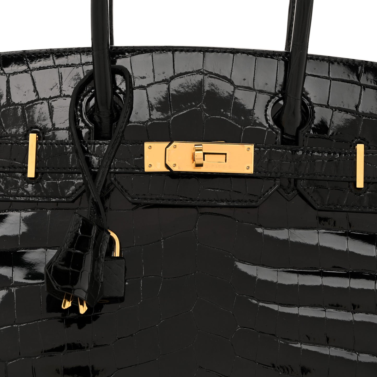 Shiny Niloticus Crocodile Birkin 30 Black