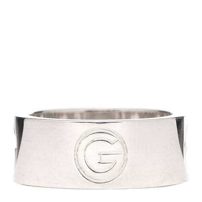 Gucci Sterling Silver G Cutout Band Ring 54 6.75 1 of 9