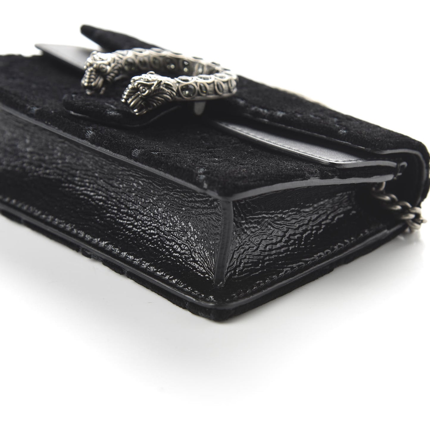 Velvet GG Monogram Super Mini Dionysus Shoulder Bag Black