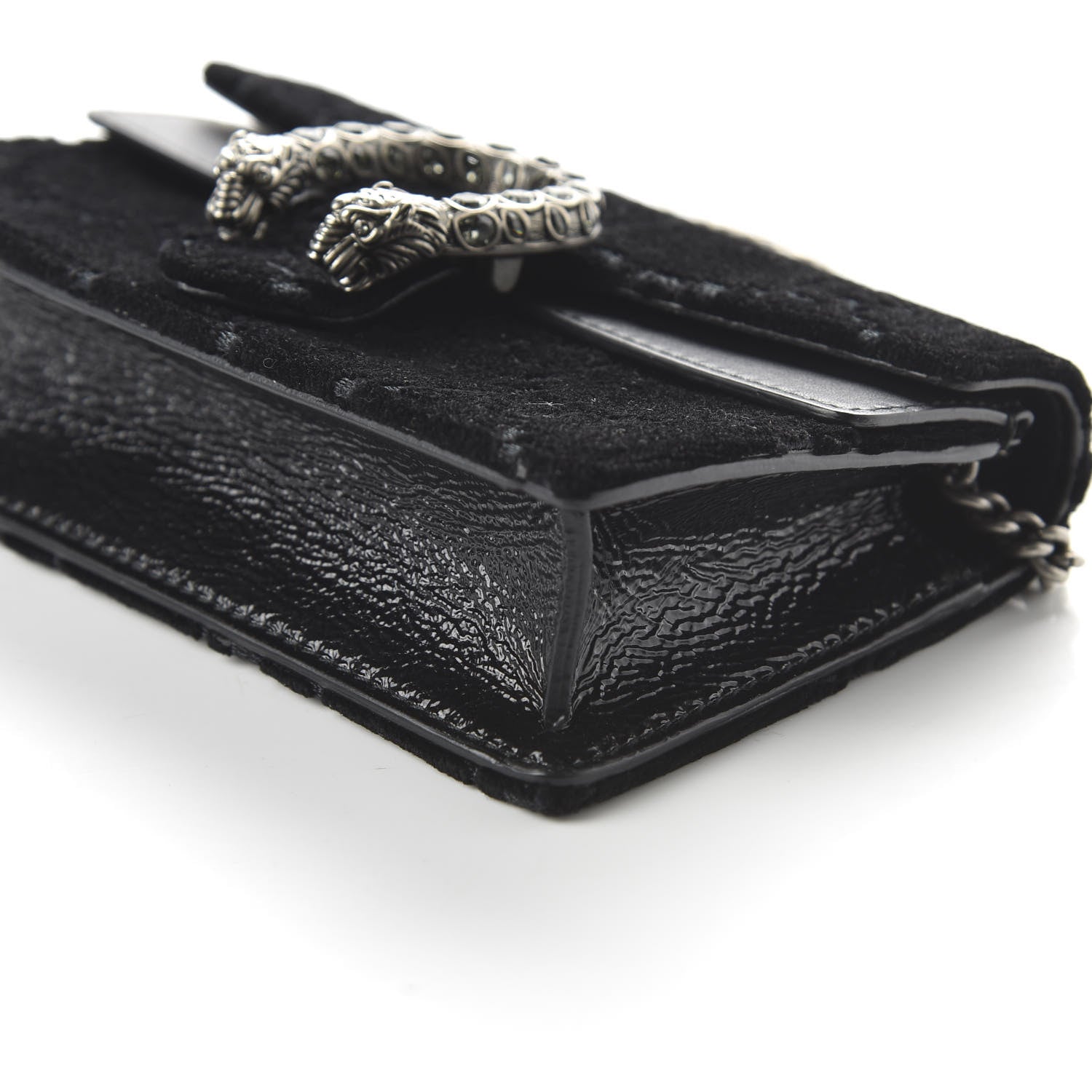 Gucci Velvet GG Monogram Super Mini Dionysus Shoulder Bag Black 7 of 10