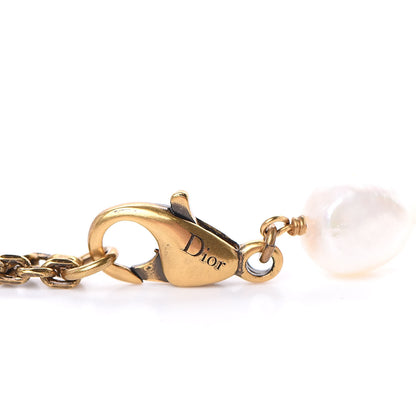 Christian Dior Pearl Tribal Choker Necklace Gold 4 of 5