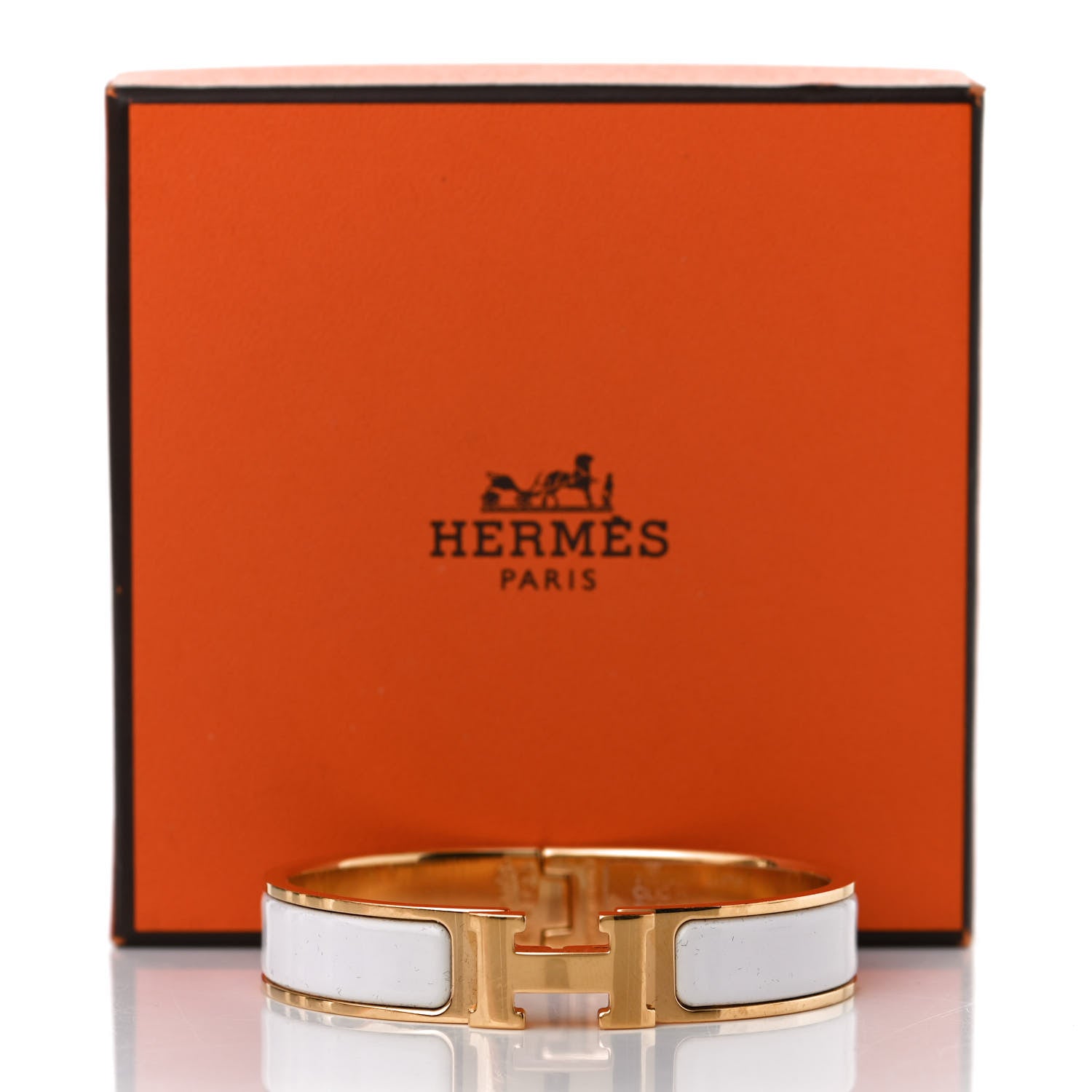 Hermes Enamel Narrow Clic Clac H Bracelet PM White 6 of 6