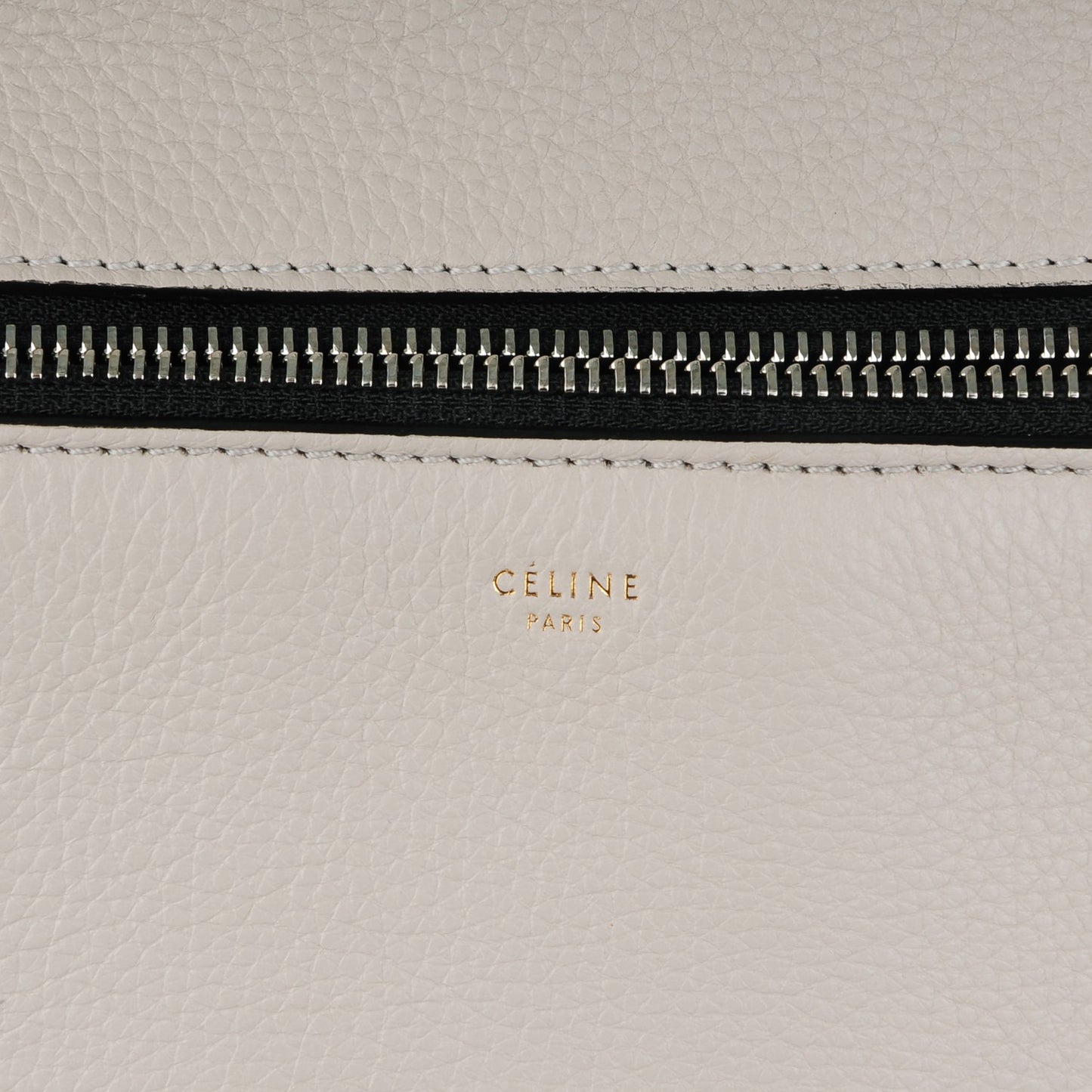 Grained Calfskin Medium Edge Shoulder Bag Pearl Grey