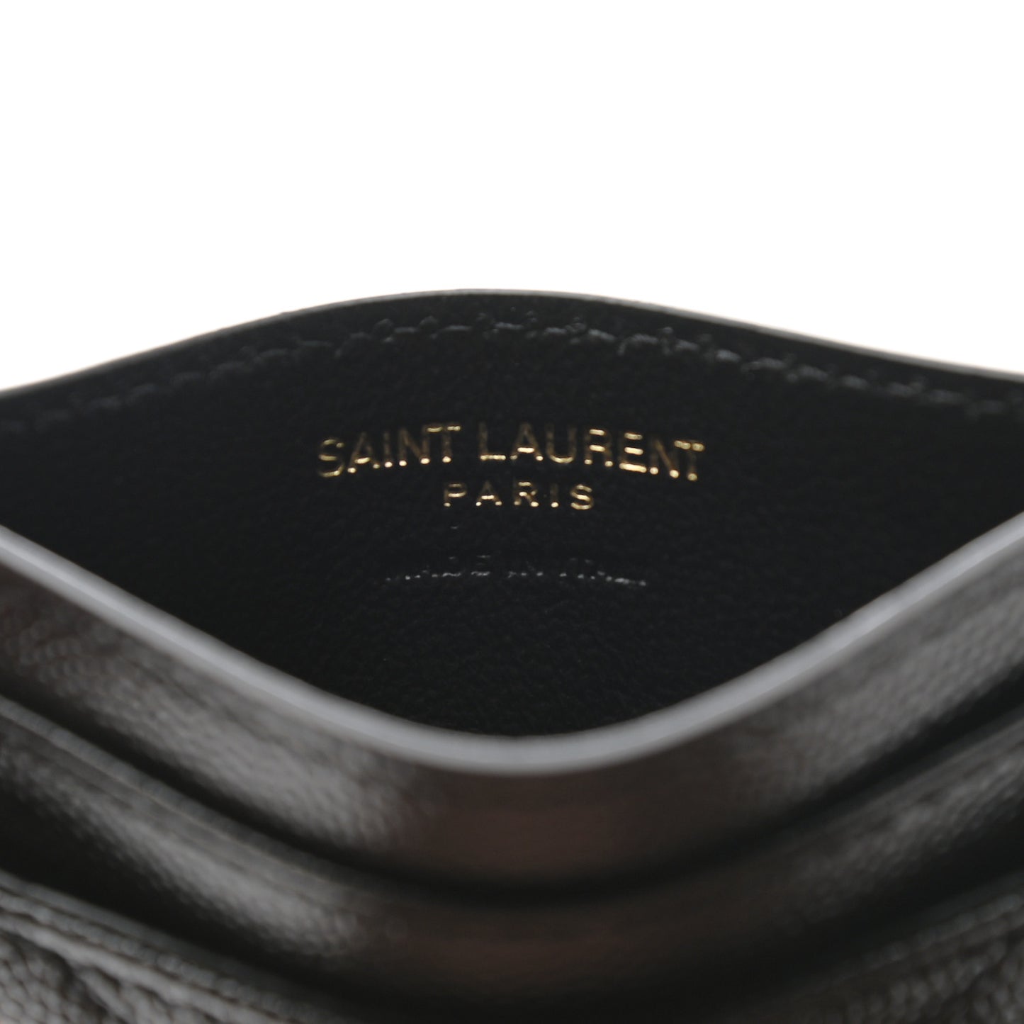 Grain De Poudre Matelasse Chevron Monogram Credit Card Case Black
