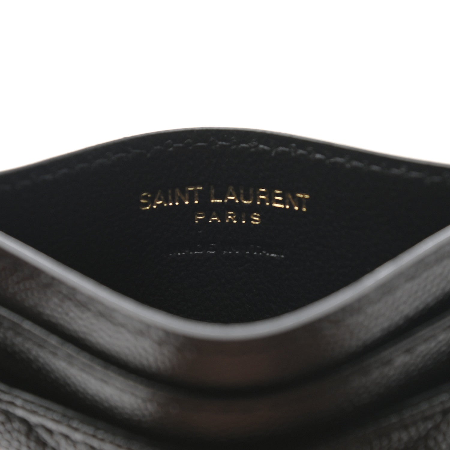 Saint Laurent Grain De Poudre Matelasse Chevron Monogram Credit Card Case Black 6 of 8