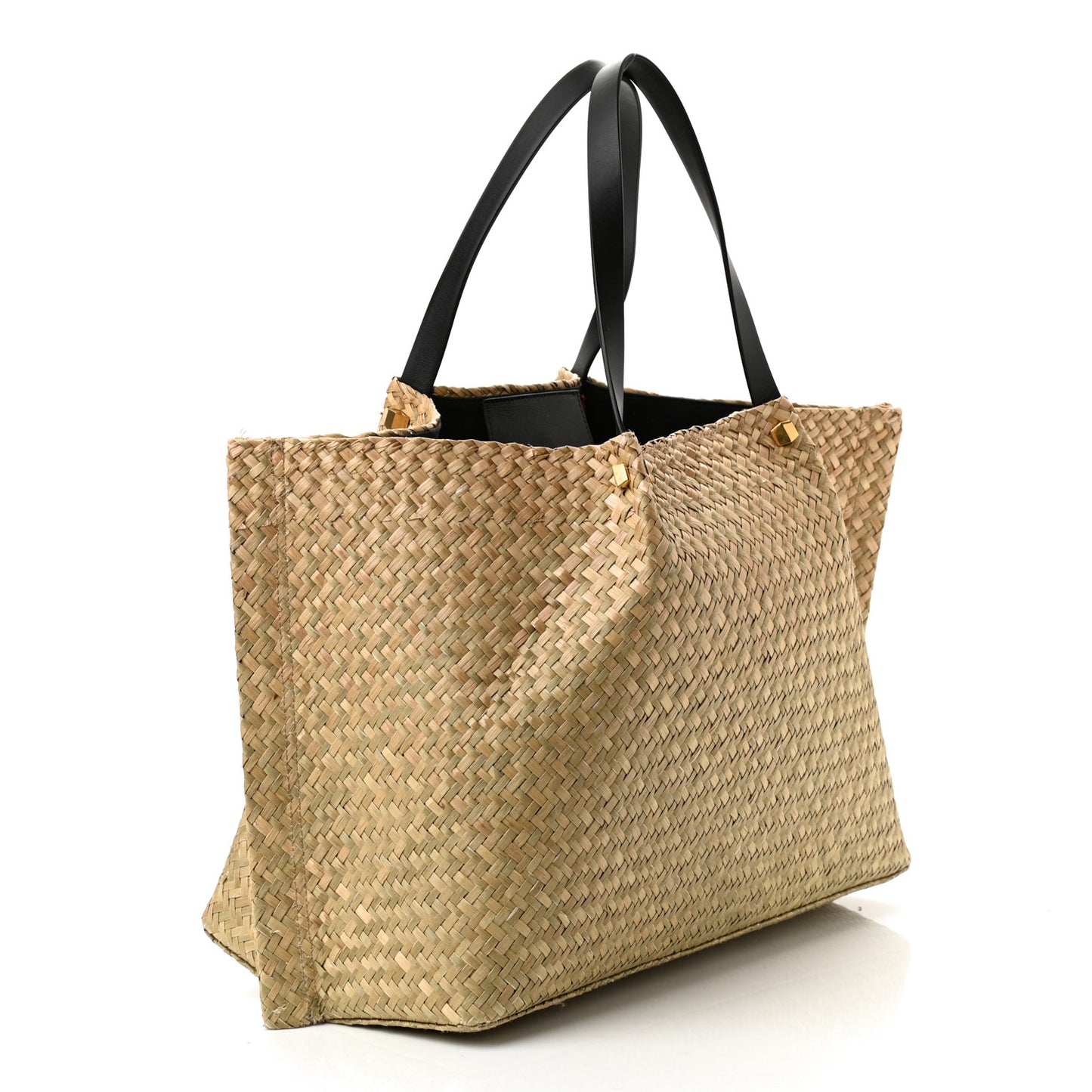 Raffia Large Vlogo Escape Shopper Natural Black Rouge
