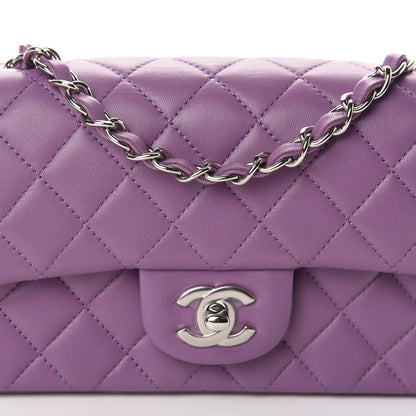 Chanel Lambskin Quilted Mini Rectangular Flap Purple 10 of 11