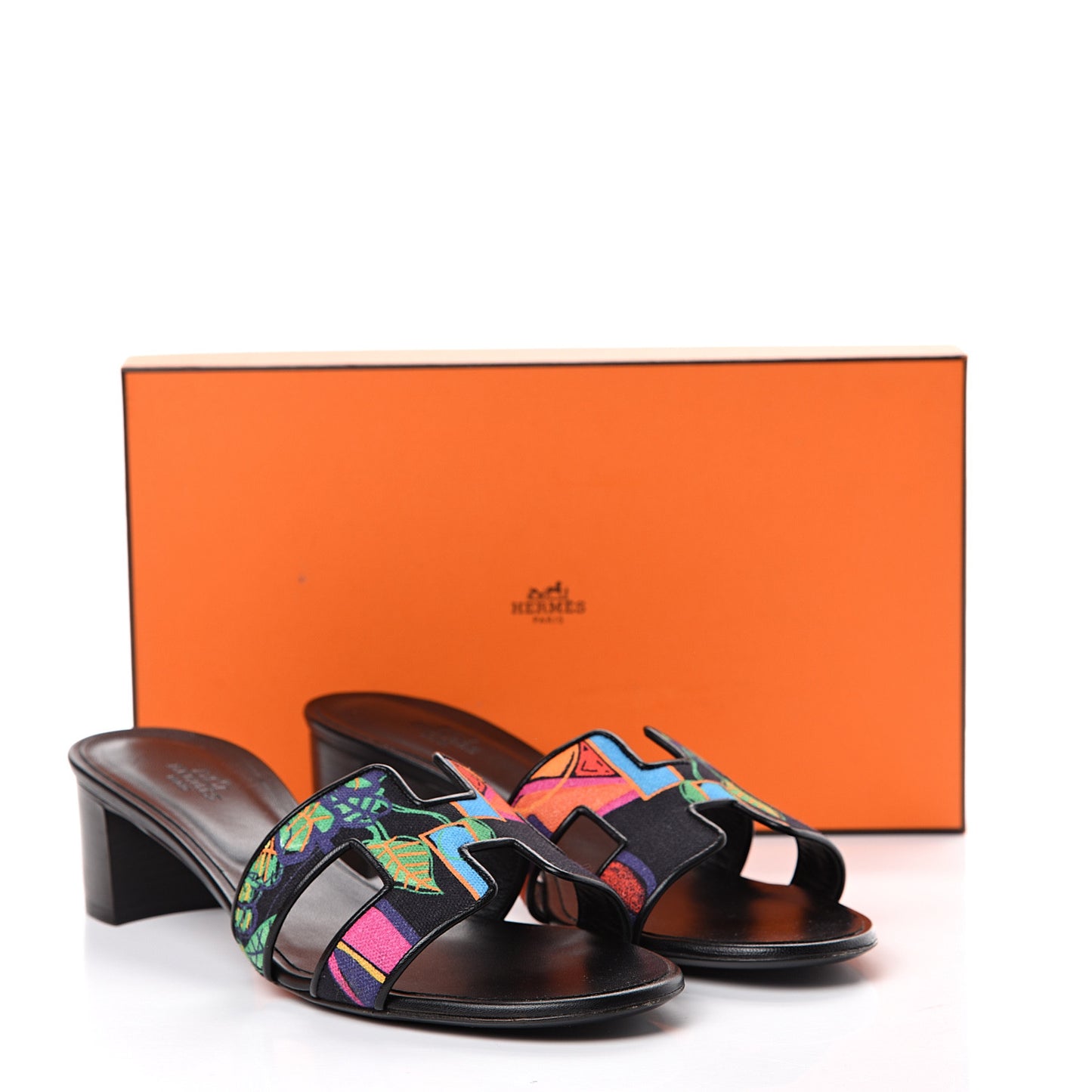 Cotton Canvas Tropical Modernisme Oasis Sandals 40 Black