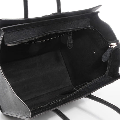 Celine Drummed Calfskin Mini Luggage Black 5 of 8