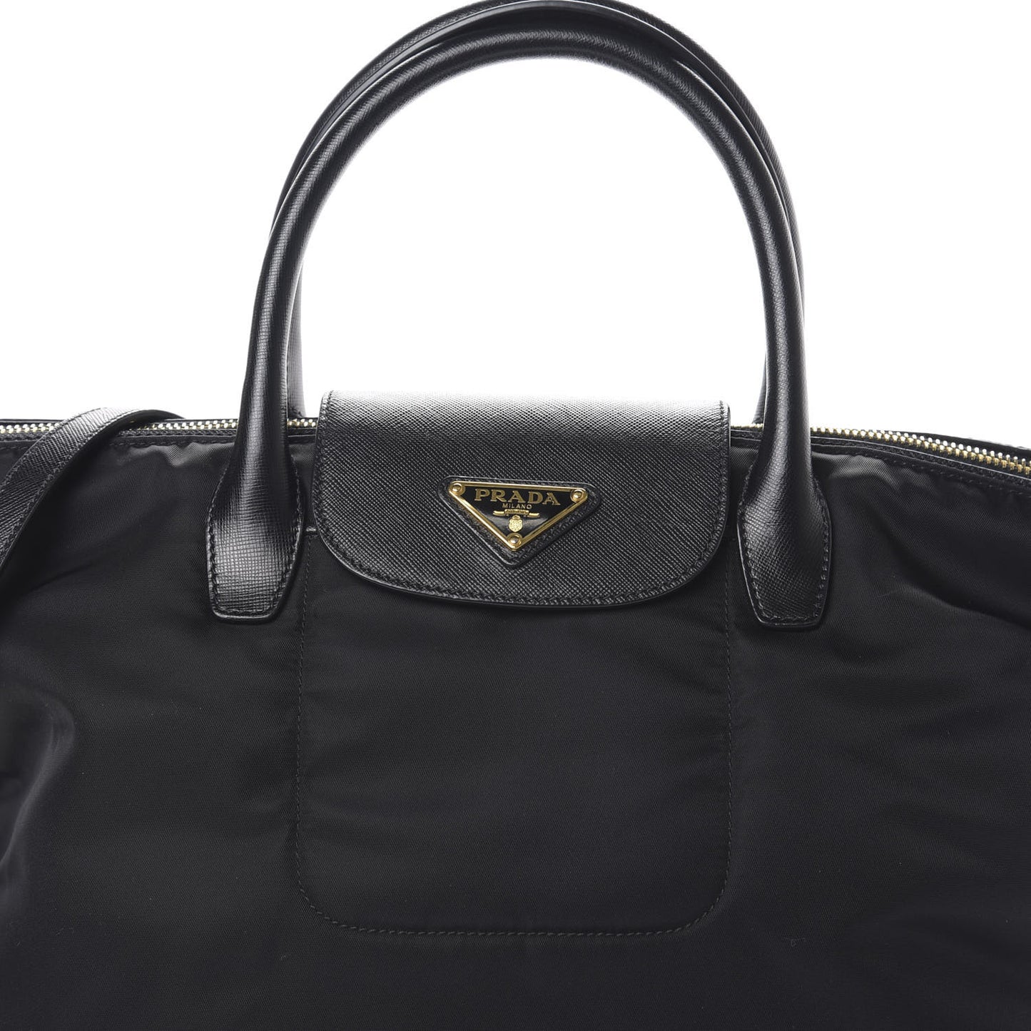 Saffiano Tessuto Nylon Tote Black