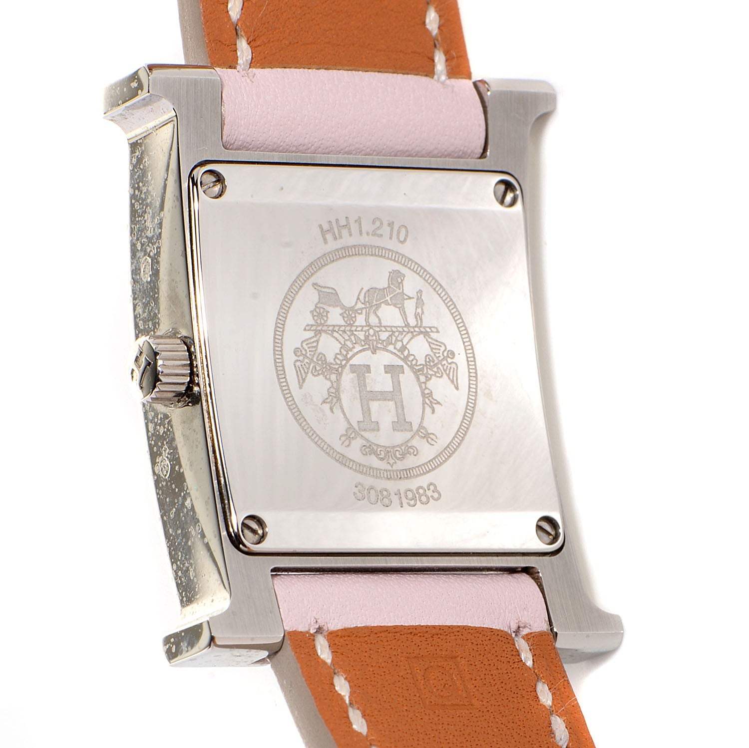 Hermes Stainless Steel Swift 21mm Heure H Hour Quartz Watch Rose Dragee 4 of 9