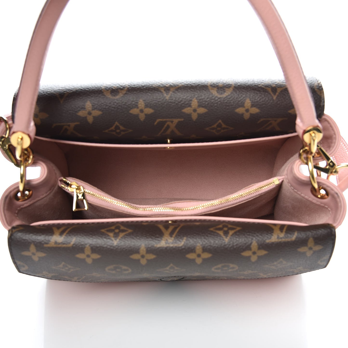 Grained Calfskin Monogram Double V Rose Poudre