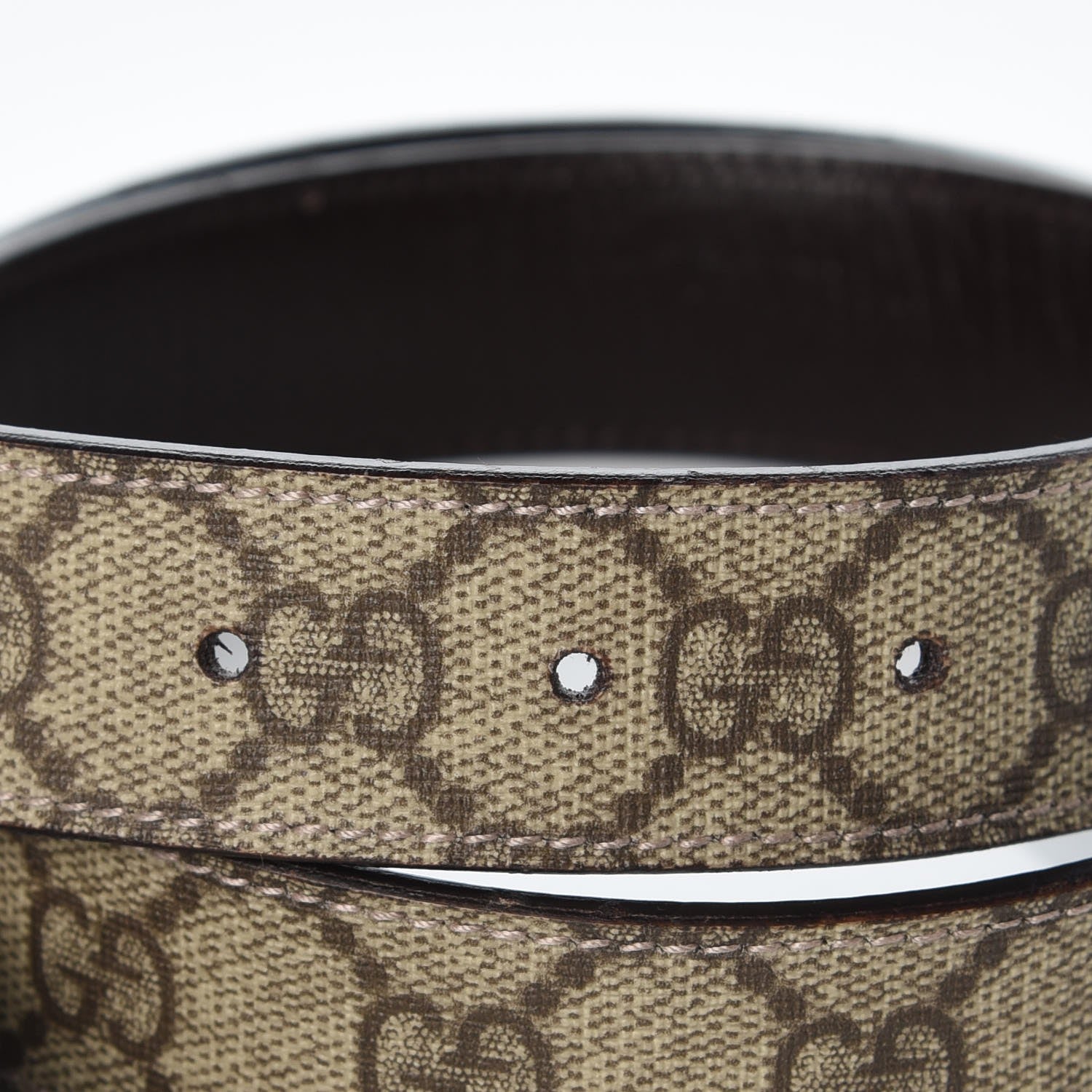 Gucci GG Supreme Monogram Plaque Belt 90 36 Dark Brown 4 of 6