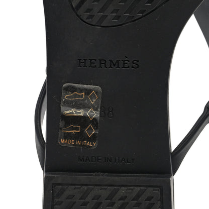 Hermes Rubber Womens Egerie Sandals 38 Black 7 of 8