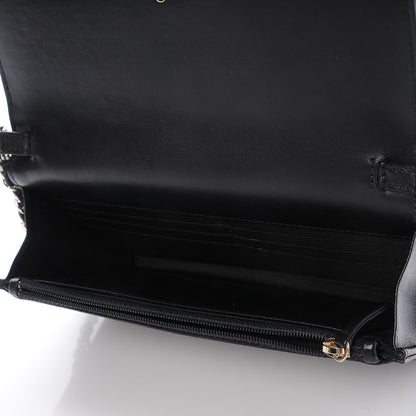 Chanel Lambskin Quilted Pearl Wallet On Chain WOC Black 5 of 10