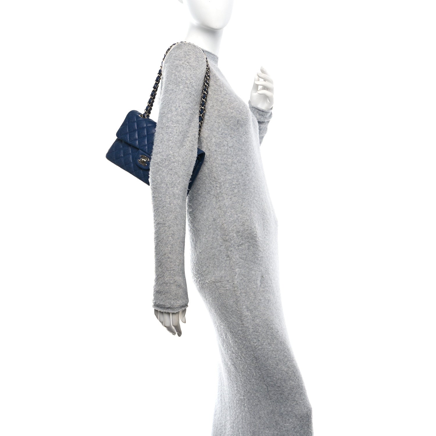 Chanel Caviar Quilted Small Double Flap Blue 2 of 10