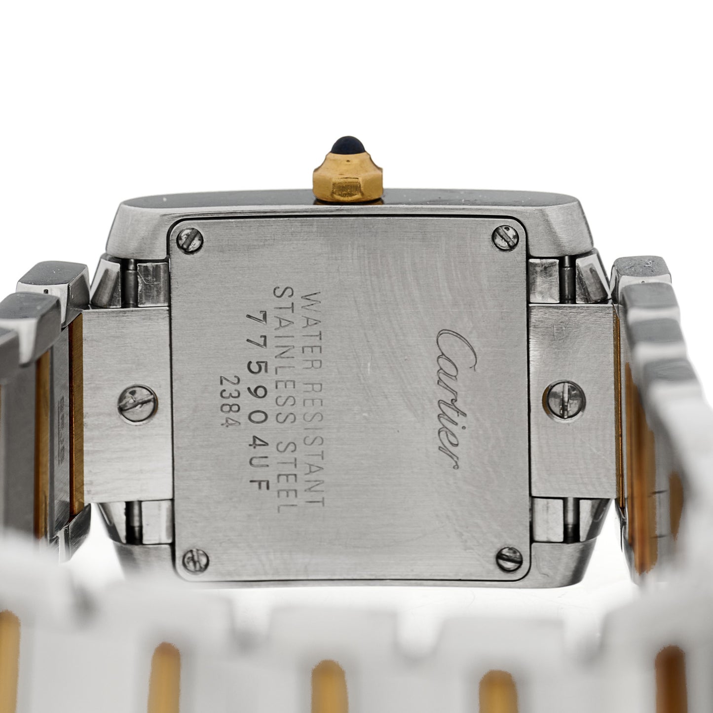 Stainless Steel 18K Yellow Gold 20mm Tank Francaise Quartz Watch