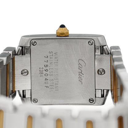 Cartier Stainless Steel 18K Yellow Gold 20mm Tank Francaise Quartz Watch 4 of 4
