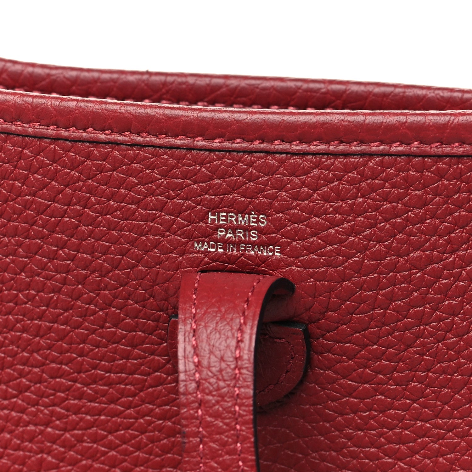 Hermes Taurillon Clemence Evelyne TPM Rouge H 6 of 11
