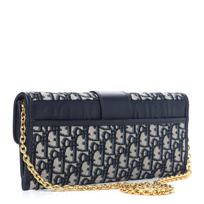 Christian Dior Oblique 30 Montaigne Chain Pouch Blue 3 of 8