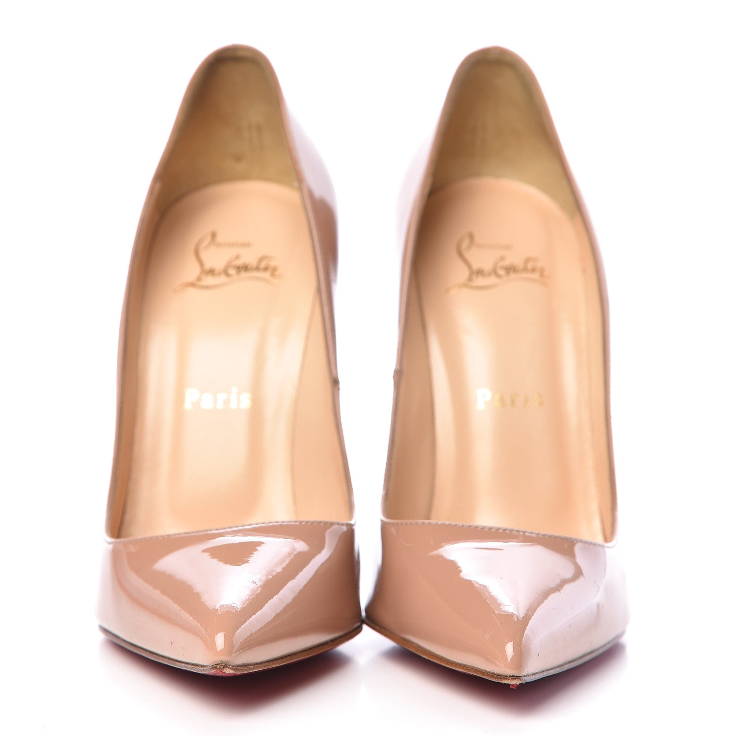 Christian Louboutin Patent Pigalle 120 Pumps 37.5 Nude 2 of 10