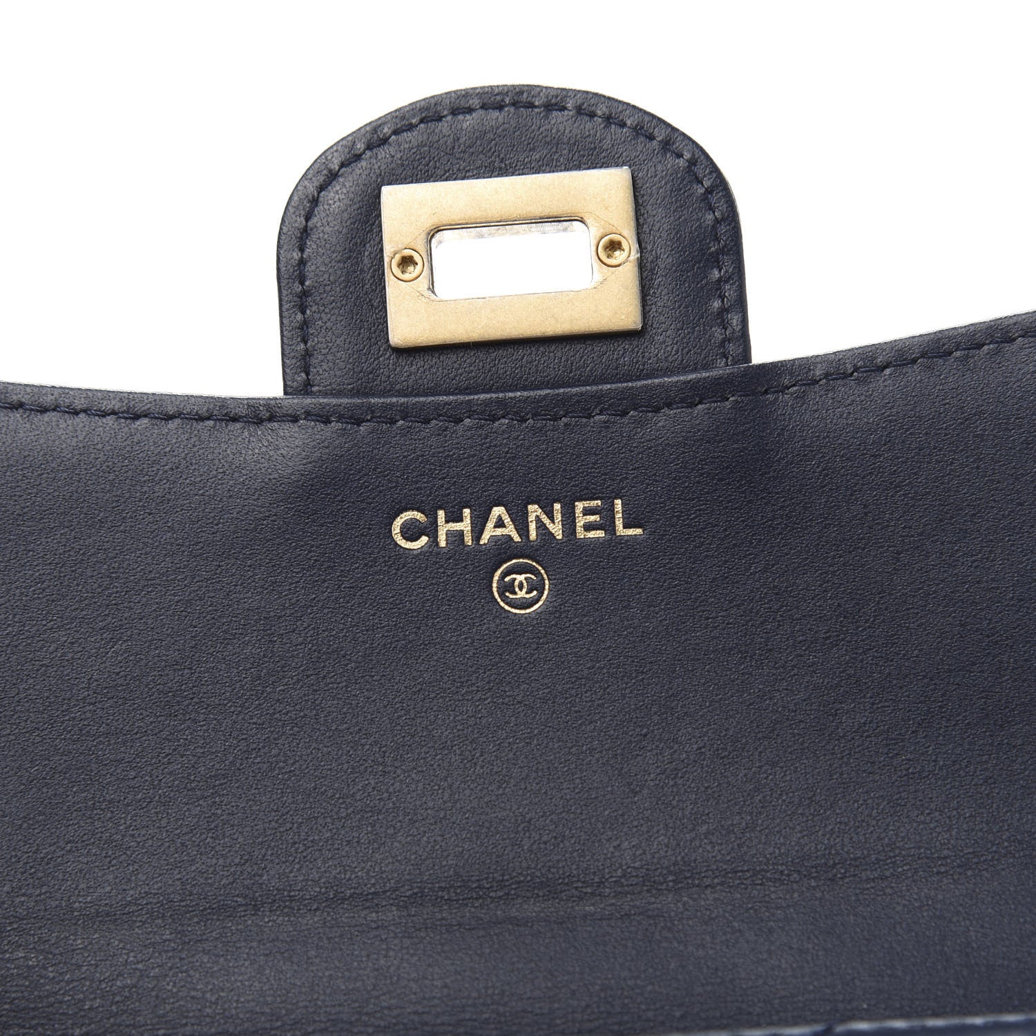 Chanel Calfskin Chevron Quilted 2.55 Reissue Compact Flap Wallet Dark Blue 6 of 9