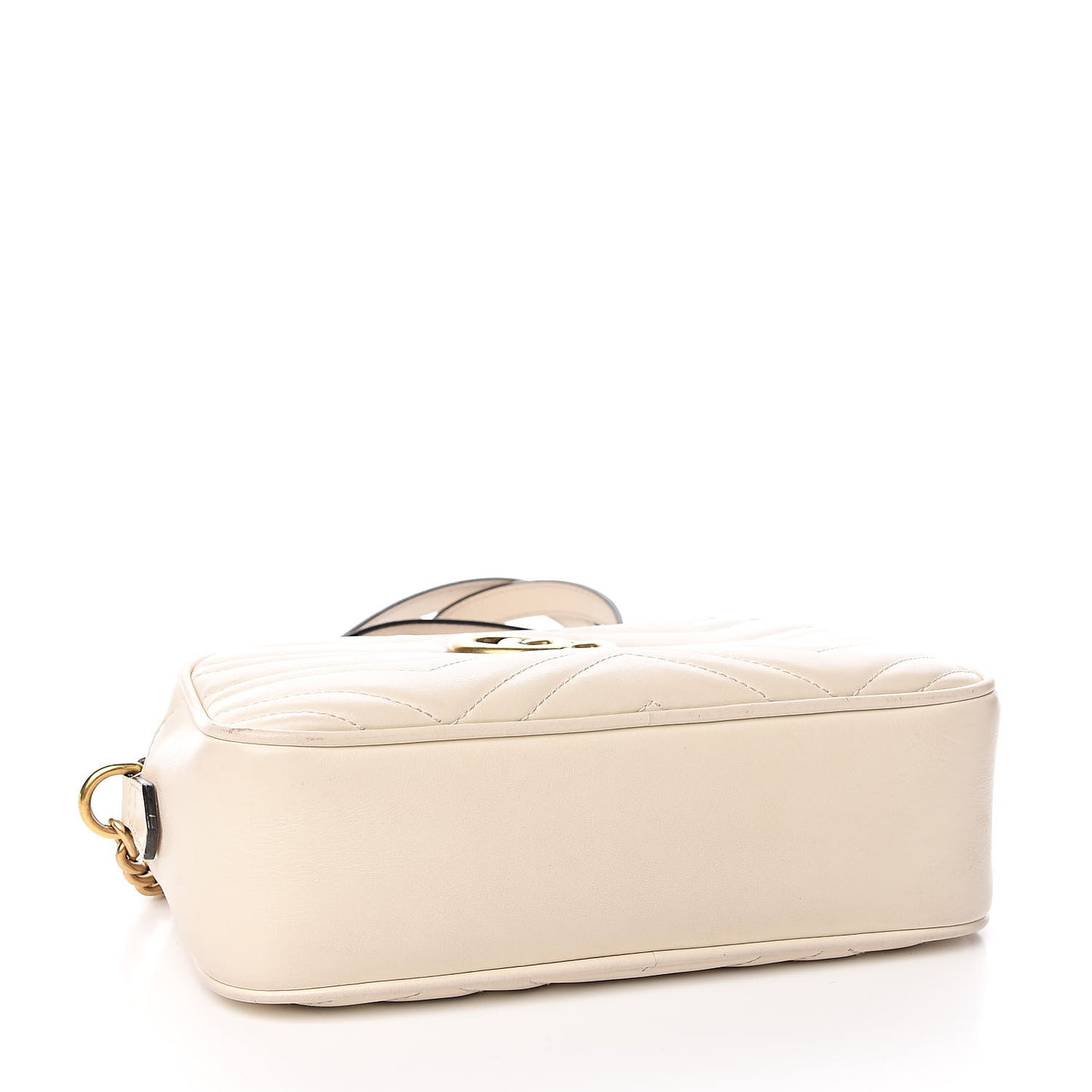 Calfskin Matelasse Small GG Marmont Chain Shoulder Bag White