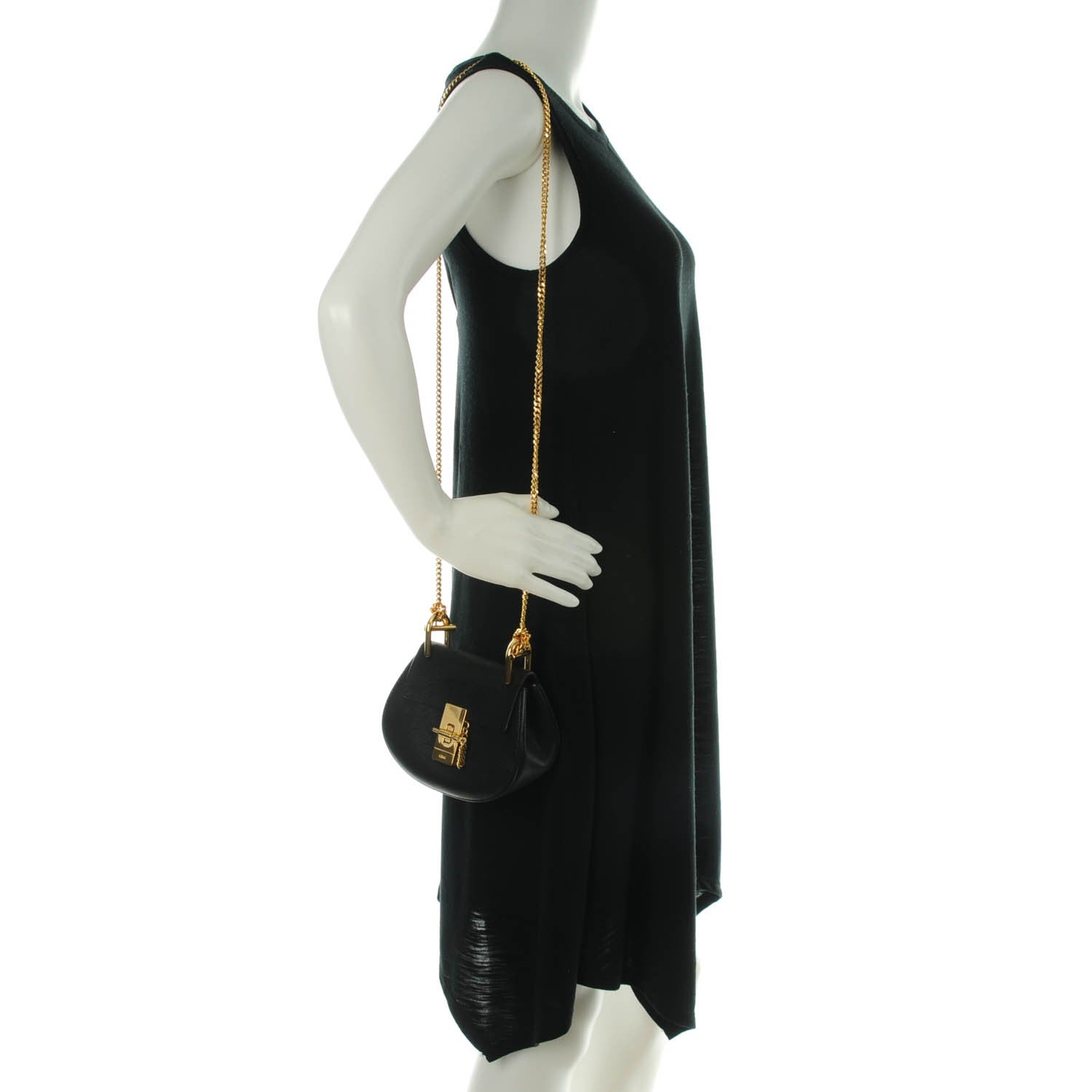 Chloe Grained Lambskin Nano Drew Shoulder Bag Black 2 of 7