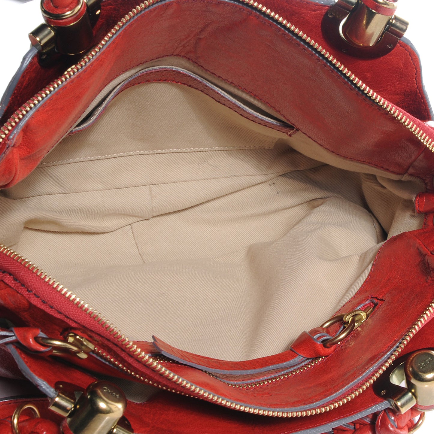 Leather Heloise Satchel Red