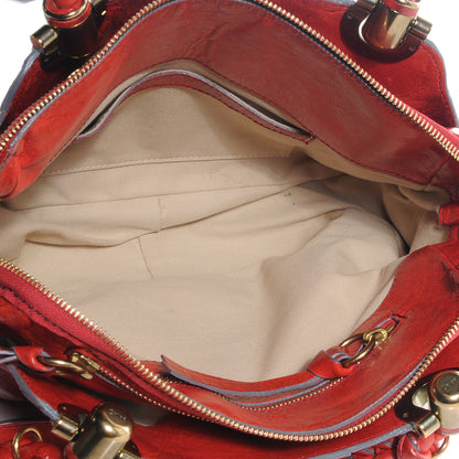 Chloe Leather Heloise Satchel Red 5 of 8