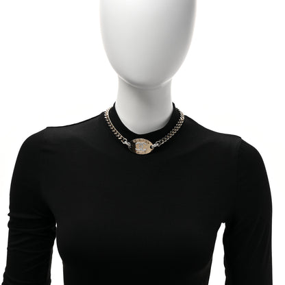 Chanel Crystal CC Oval Choker Necklace Gold 2 of 5