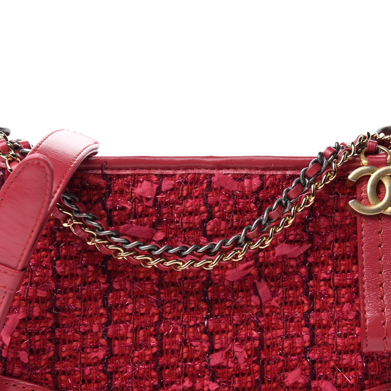 Chanel Tweed Calfskin Small Gabrielle Hobo Pink 10 of 11