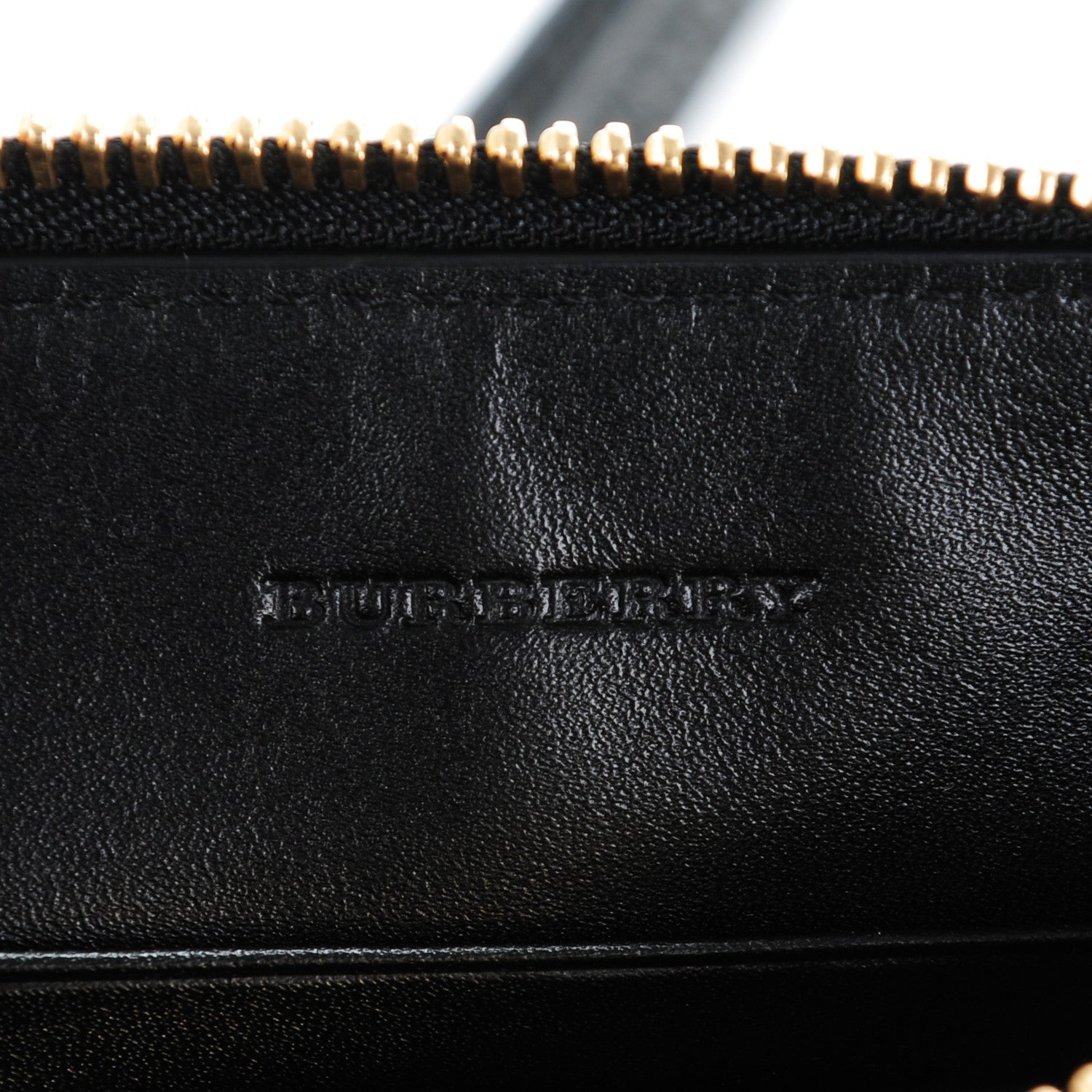 Burberry Signature Grain Calfskin Check Embossed Peyton Crossbody Clutch Bag Black 6 of 6