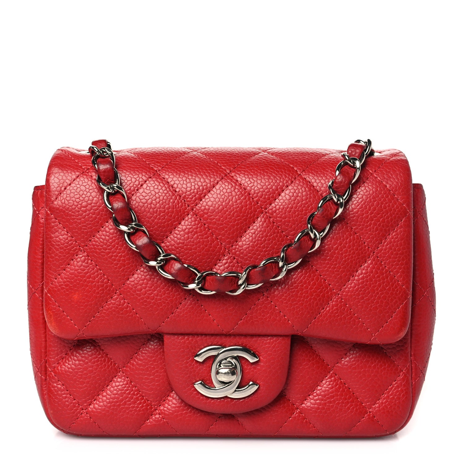 Chanel Caviar Quilted Mini Square Flap Red 1 of 12