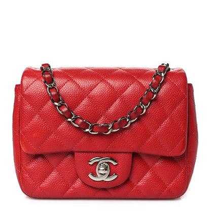 Chanel Caviar Quilted Mini Square Flap Red 1 of 12