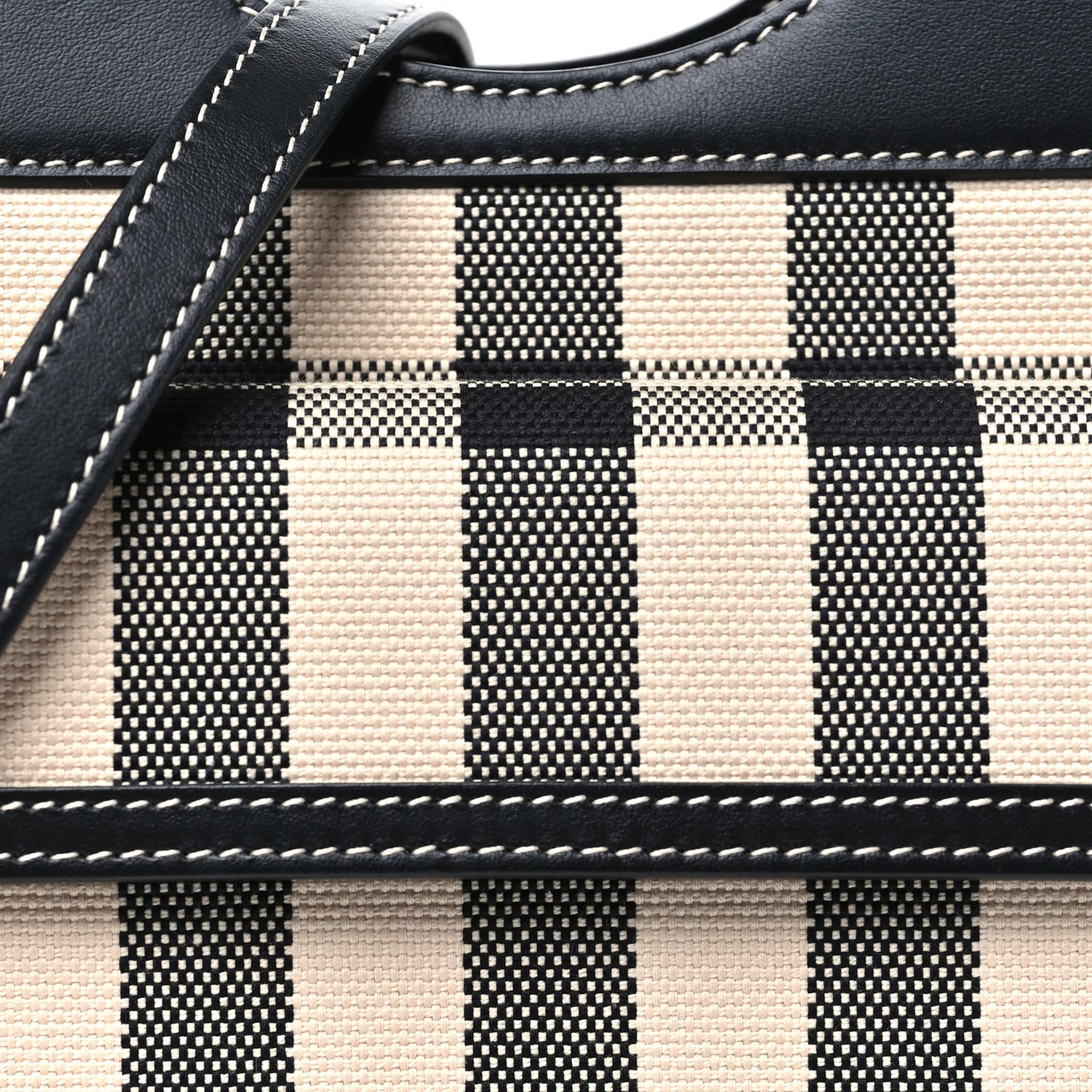 Smooth Calfskin Archive Canvas Check Mini Pocket Bag Butter Beige Black Butter Beige Black