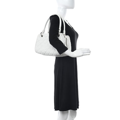 Chanel Caviar Quilted CC Timeless Bowler White 2 of 10