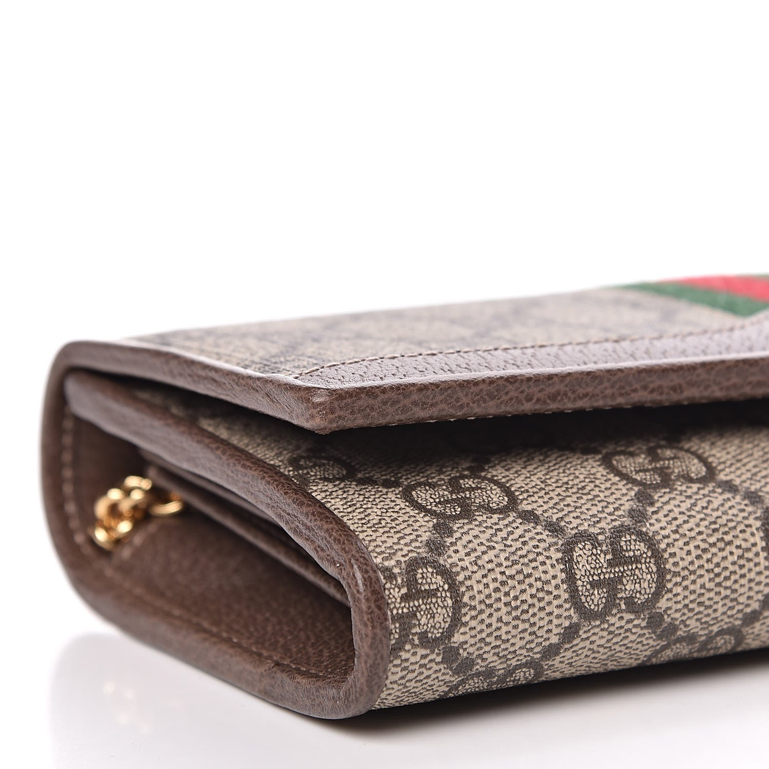 Gucci GG Supreme Monogram Web Ophidia Wallet On Chain Brown 6 of 12