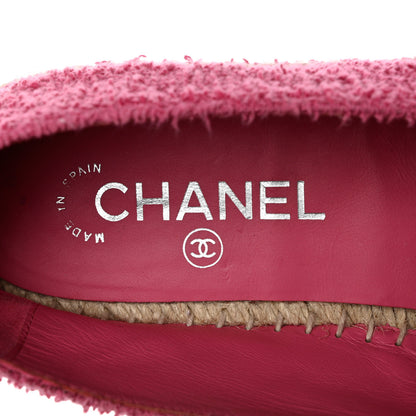 Chanel Fabric Grosgrain CC Espadrilles 39 Dark Pink Black 6 of 12