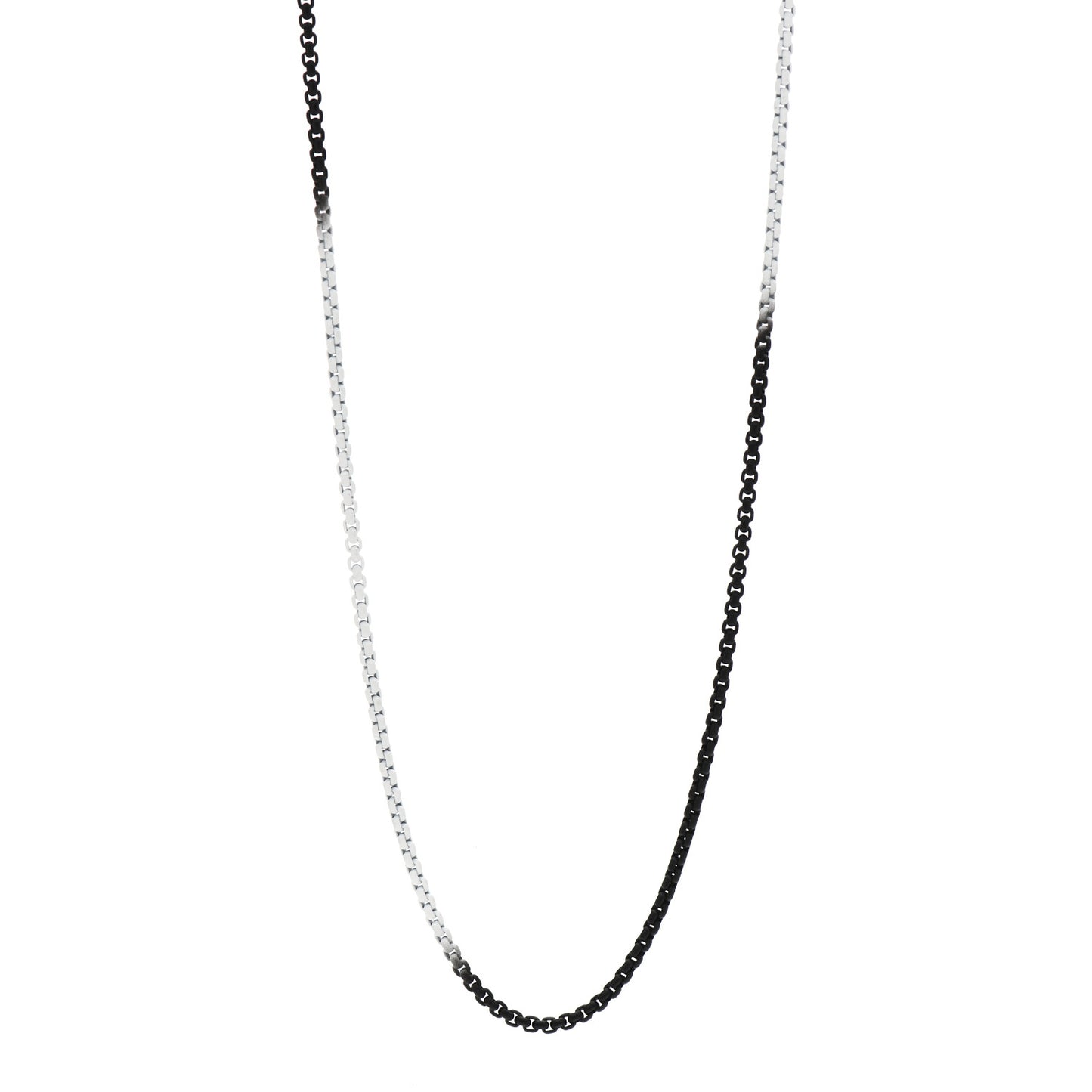 Stainless Steel 14K Yellow Gold Bel Aire Ombre Chain Necklace Black White