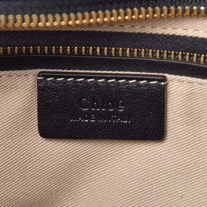 Chloe Smooth Suede Calfskin Medium Myer Double Carry Bag Black Navy 6 of 7