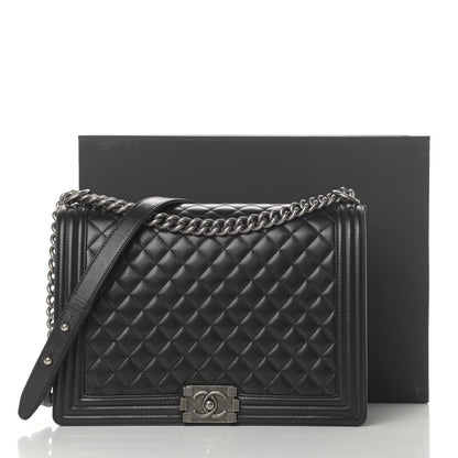 Chanel Lambskin Quilted Large Boy Flap Black 18 of 18
