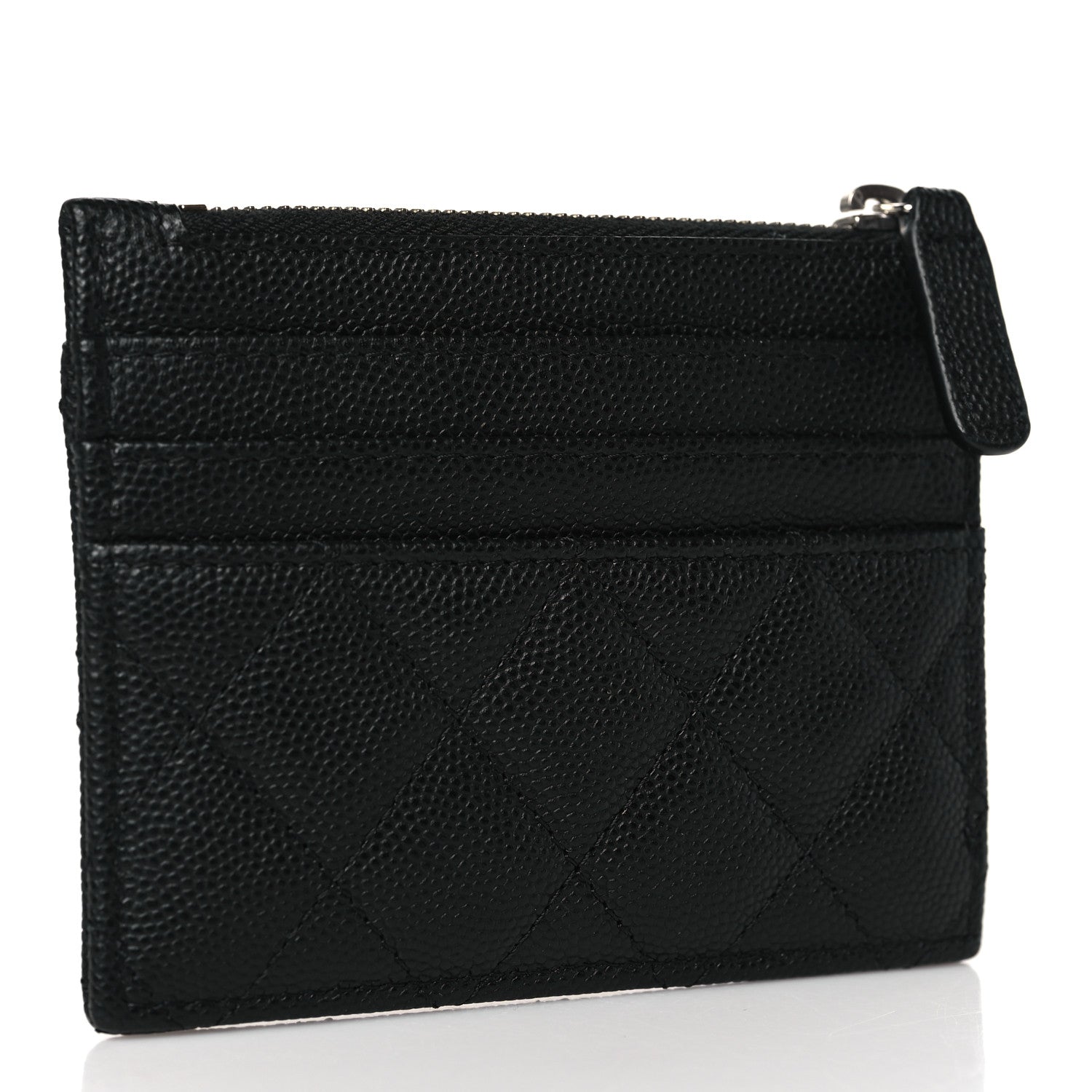 Chanel Caviar Quilted Chanel 19 Zip Card Holder Black 3 of 9