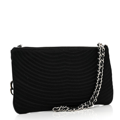 Chanel Satin Camellia Evening Bag Black 3 of 9