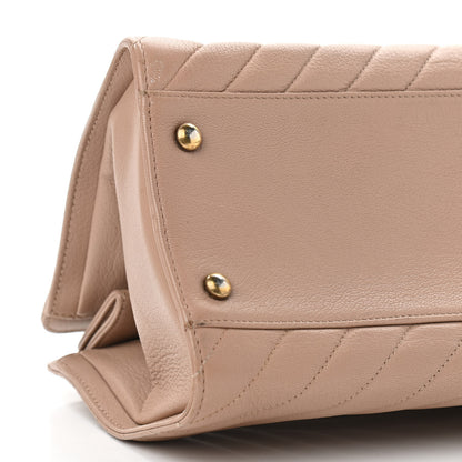 Chanel Shiny Goatskin Diagonal Quilted Shoulder Bag Beige 9 of 13