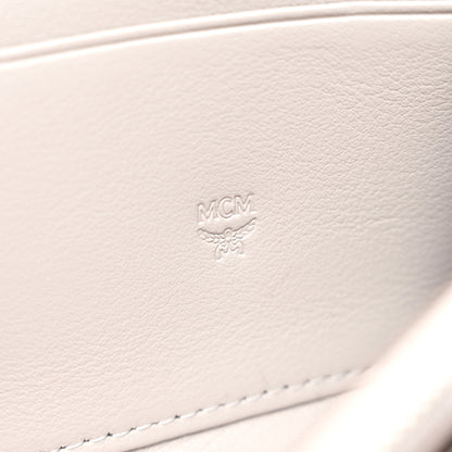 MCM Calfskin Ottomar Monogram Klara Zip Wallet Dove 7 of 9