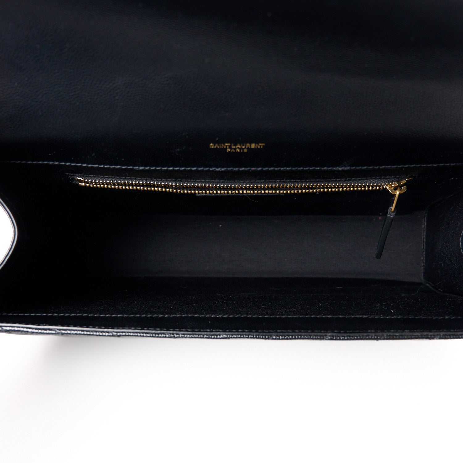 Saint Laurent Grain De Poudre Matelasse Chevron Large Monogram Satchel Black 5 of 11